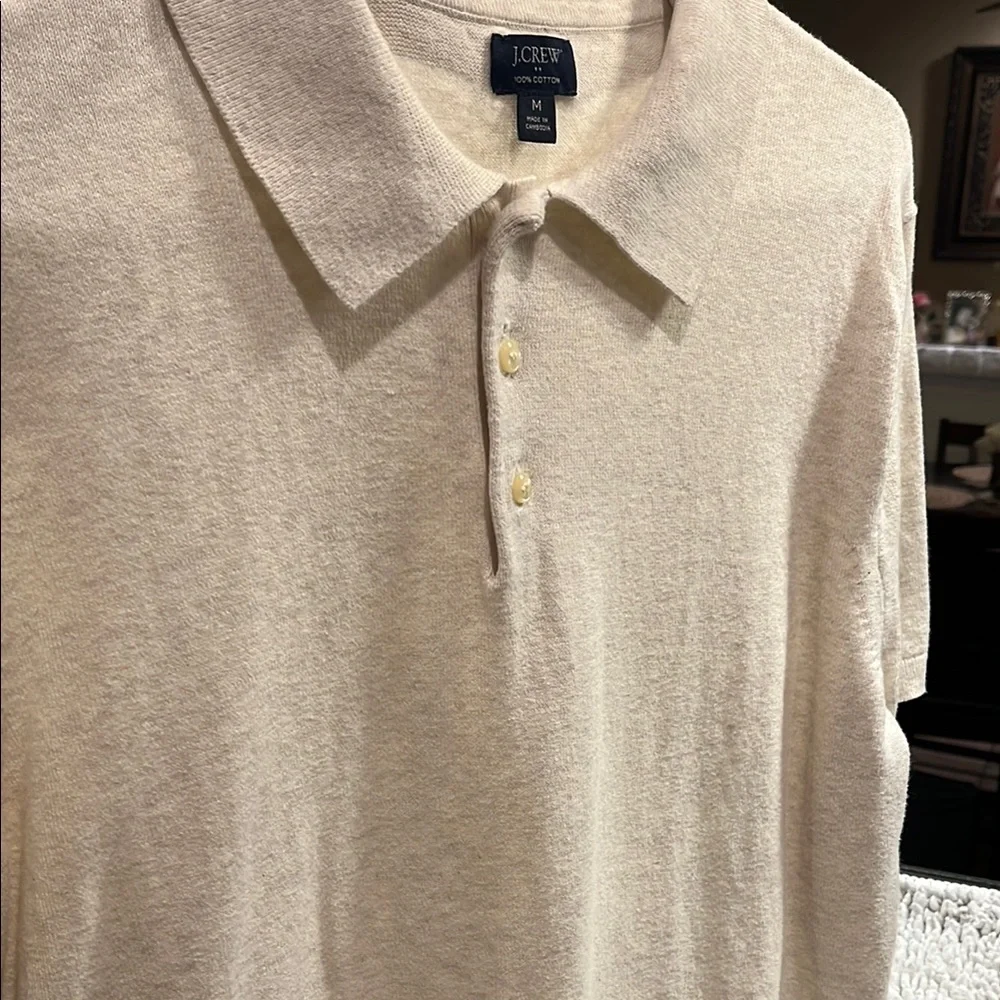 J. Crew Men's Light Beige Polo Shirt - Picture 6 of 7